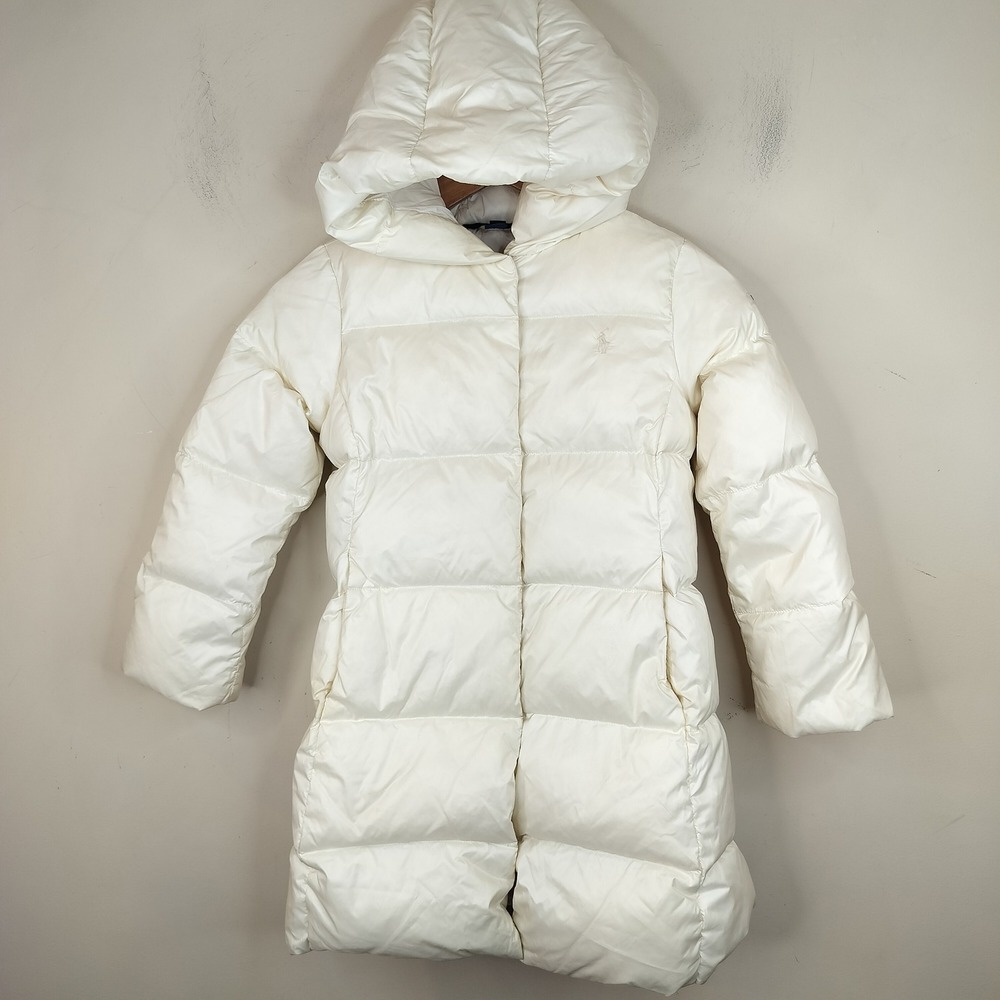 Polo Ralph Lauren Girls Down Puffer Coat 7 / Small Quilted Winter Parka
